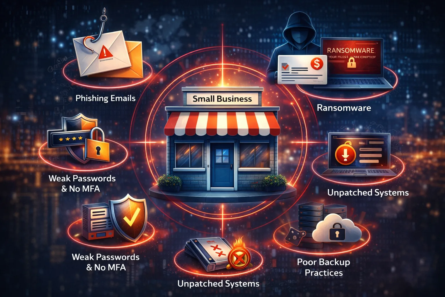 Common Cybersecurity Threats Small Businesses Face